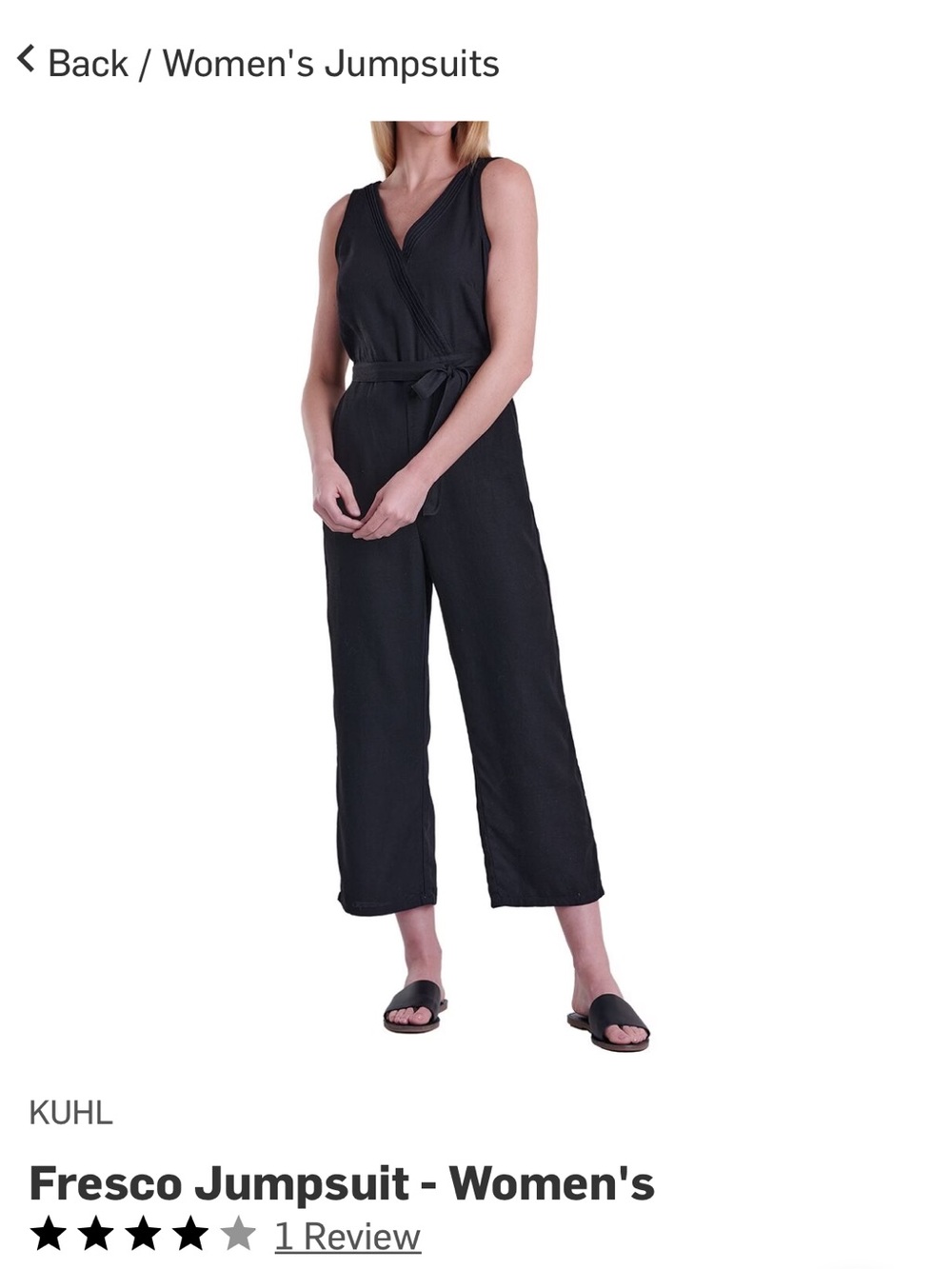 Black V-Neck Sleeveless jumpsuit Kuhl